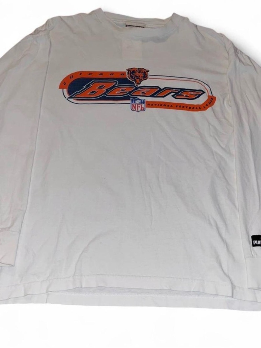 Men’s Vintage Puma NFL Chicago Bears Graphic White Shirt Size L